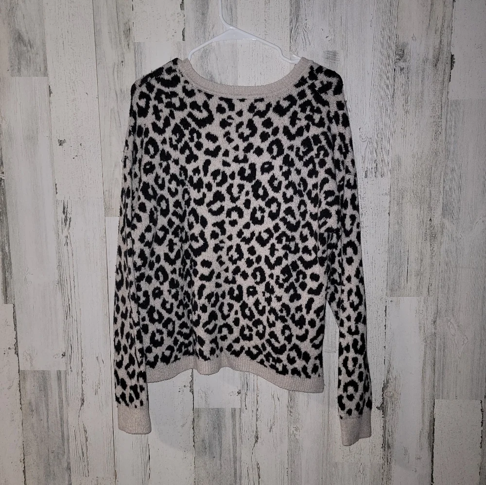Sincerely Jules Leopard Print Crew Neck Sweater